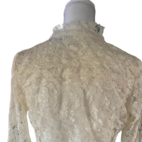 Rancho Estancia Lace Botton Down Angelcore Coquette Blouse Size Medium - Picture 4 of 10